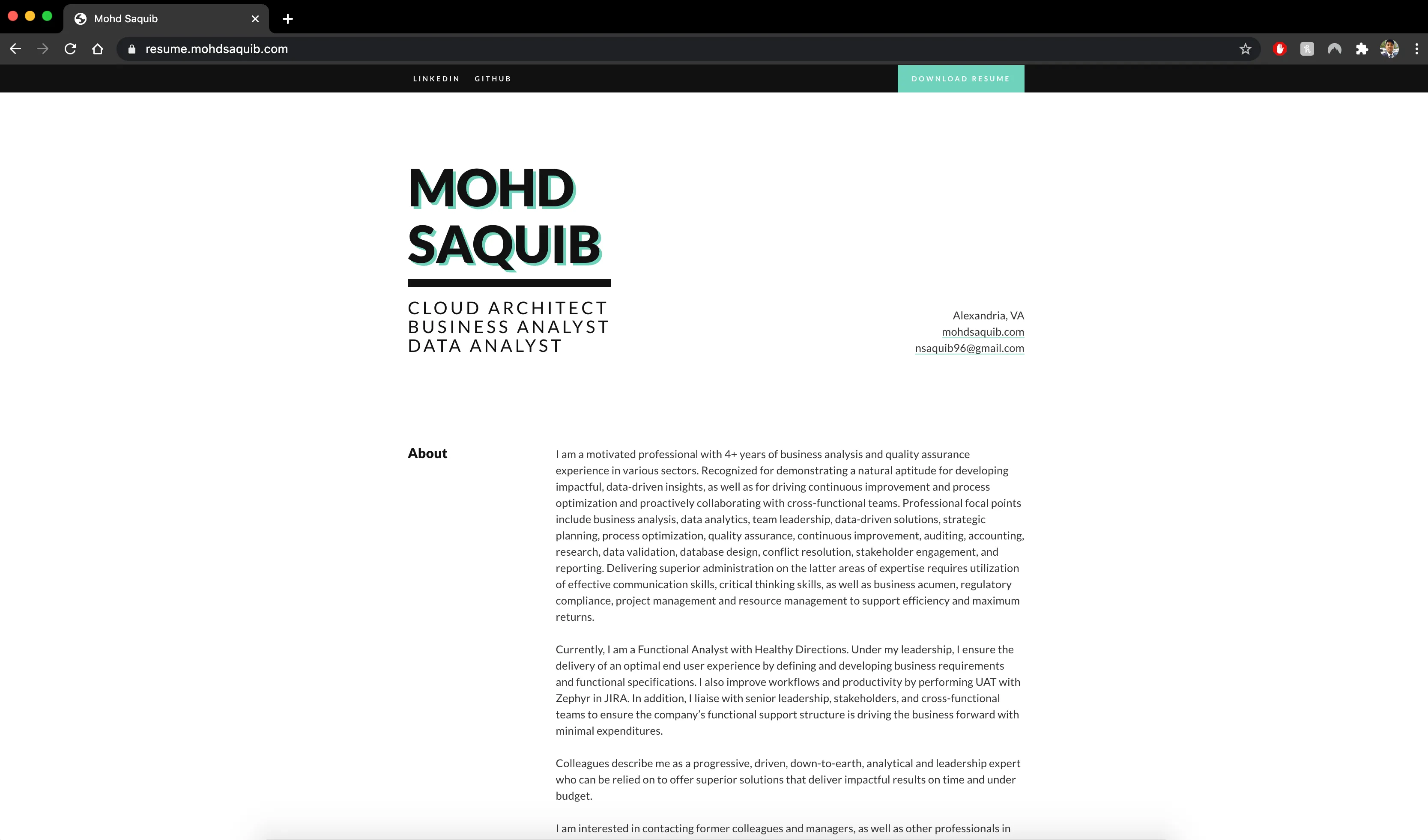 FrontEnd of the Website